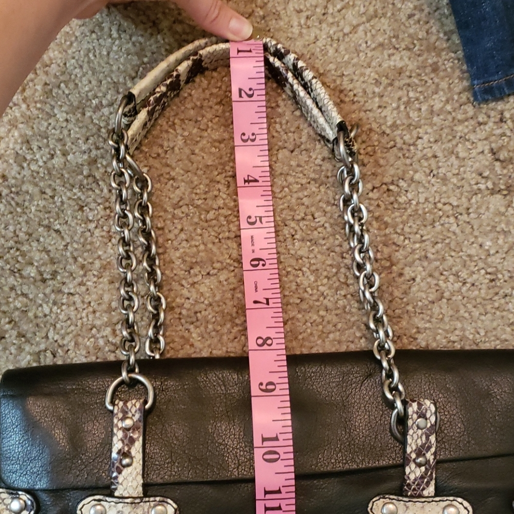 Cynthia Rowley Snake Skin Black Purse - Picture 7 of 8